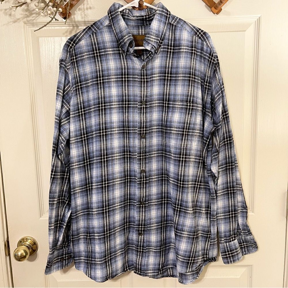 St John’s Bay Mens Plaid Flannel Shirt Long Sleeve
